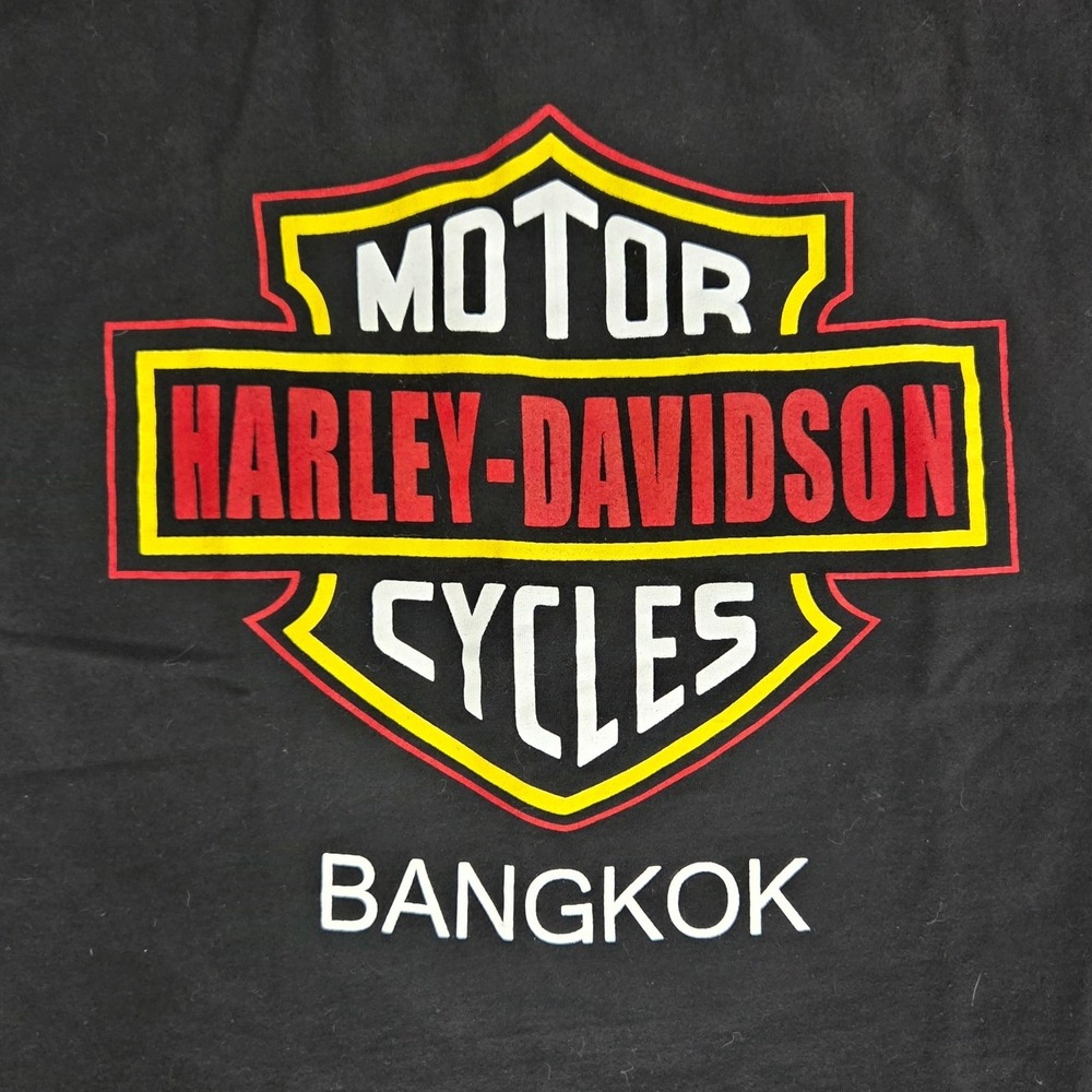 Harley Davidson Cycles Bangkok Graphic T-Shirt Adult Size M Black Peace Brand‎